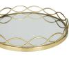 imageDeco 79 Metal Circular Woven Tray with Glass Base 22quot x 12quot x 4quot BlackGold