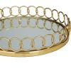 imageDeco 79 Metal Circular Woven Tray with Glass Base 22quot x 12quot x 4quot BlackGold