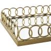 imageDeco 79 Metal Circular Woven Tray with Glass Base 22quot x 12quot x 4quot BlackGold