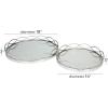 imageDeco 79 Metal Circular Woven Tray with Glass Base 22quot x 12quot x 4quot BlackSilver