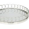 imageDeco 79 Metal Circular Woven Tray with Glass Base 22quot x 12quot x 4quot BlackSilver