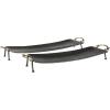 imageDeco 79 Metal Textured Curved Tray with Elevated Feet and Gold Scroll Vine Handles Set of 2 28quot 24quot W BlackBlack