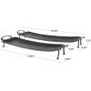 imageDeco 79 Metal Textured Curved Tray with Elevated Feet and Gold Scroll Vine Handles Set of 2 28quot 24quot W BlackBlack