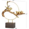 imageDeco 79 Polystone Bird Decorative Sculpture Family On A Branch Home Decor Statue with Brown Block Base Accent Figurine 15quot x 4quot x 16quot GoldGold
