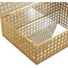 imageDeco 79 Rattan Decorative Jewelry Box Woven Jewelry Organizers with Glass Panels and Chain Accent Set of 2 Jewelry Holder 10quot 8quotW Brown10  8W