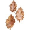 imageDeco 79 Teak Wood Leaf Handmade Carved Tray Set of 3 17quot 15quot 13quot H Brown172