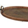 imageDeco 79 Wood Living Room Decor Tray Large Oval Ottoman Tray with Scroll Metal Handles Serving Tray 29quot x 19quot x 4quot Brown