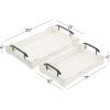 imageDeco 79 Wood Living Room Decor Tray Ottoman Tray with Metal Handles Set of 2 Serving Tray 20quot 17quotW White