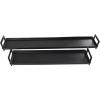 imageDeco 79 Aluminum Metal Living Room Decor Tray Nesting Ottoman Tray with Black Metal Handles Set of 2 Serving Tray 36quot 26quot W BlackBlack