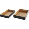 imageDeco 79 Mango Wood Handmade Whitewashed Tray with Carved Mandala Interior Set of 2 18quot 16quot W CreamBrown