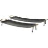imageDeco 79 Metal Textured Curved Tray with Elevated Feet and Gold Scroll Vine Handles Set of 2 28quot 24quot W BlackBlack