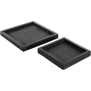 imageDeco 79 Marble Minimalistic Slim Textured Tray Set of 2 143quot 1105quot W BlackBlack