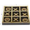 imageThe Novogratz Wood Tic Tac Toe Game Set 8quot x 8quot x 1quot BlackGold