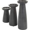 imageCosmoLiving by Cosmopolitan Mango Wood Decorative Candle Holder Pillar Candle Stand Set of 3 Candlestick Holder 10quot 8quot 6quot H Dark GrayMatte Black