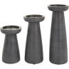 imageCosmoLiving by Cosmopolitan Mango Wood Decorative Candle Holder Pillar Candle Stand Set of 3 Candlestick Holder 10quot 8quot 6quot H Dark GrayMatte Black