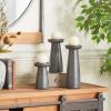 imageCosmoLiving by Cosmopolitan Mango Wood Decorative Candle Holder Pillar Candle Stand Set of 3 Candlestick Holder 10quot 8quot 6quot H Dark GrayMatte Black