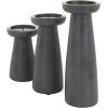 imageCosmoLiving by Cosmopolitan Mango Wood Decorative Candle Holder Pillar Candle Stand Set of 3 Candlestick Holder 10quot 8quot 6quot H Dark GrayMatte Black