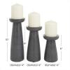 imageCosmoLiving by Cosmopolitan Mango Wood Decorative Candle Holder Pillar Candle Stand Set of 3 Candlestick Holder 10quot 8quot 6quot H Dark GrayMatte Black