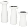 imageCosmoLiving by Cosmopolitan Mango Wood Decorative Candle Holder Pillar Candle Stand Set of 3 Candlestick Holder 10quot 8quot 6quot H Dark GrayWhite