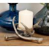 imageDeco 79 Aluminum Metal Decorative Candle Holder Antler Candle Stand Candlestick Holder 8quot x 8quot x 4quot Silver