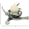 imageDeco 79 Aluminum Metal Decorative Candle Holder Antler Candle Stand Candlestick Holder 8quot x 8quot x 4quot Silver
