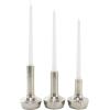 imageDeco 79 Aluminum Metal Decorative Candle Holder Candle Stand with Rounded Bases Set of 3 Candlestick Holder 6quot 7quot 4quot H SilverSilver
