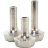 imageDeco 79 Aluminum Metal Decorative Candle Holder Candle Stand with Rounded Bases Set of 3 Candlestick Holder 6quot 7quot 4quot H SilverSilver