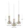 imageDeco 79 Aluminum Metal Decorative Candle Holder Candle Stand with Rounded Bases Set of 3 Candlestick Holder 6quot 7quot 4quot H SilverSilver