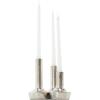 imageDeco 79 Aluminum Metal Decorative Candle Holder Candle Stand with Rounded Bases Set of 3 Candlestick Holder 6quot 7quot 4quot H SilverSilver