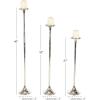 imageDeco 79 Aluminum Metal Decorative Candle Holder Tall Candle Stand Set of 3 Candlestick Holder 27quot 32quot 40quotH SilverSilver