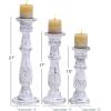 imageDeco 79 Mango Wood Candle Holder Set of 3 18quot 15quot 12quotH WhiteWhite
