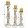 imageDeco 79 Mango Wood Decorative Candle Holder Candle Stand Set of 3 Candlestick Holder 18quot 15quot 12quotH White