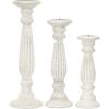 imageDeco 79 Mango Wood Decorative Candle Holder Candle Stand Set of 3 Candlestick Holder 18quot 15quot 12quotH White