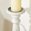 imageDeco 79 Mango Wood Decorative Candle Holder Candle Stand Set of 3 Candlestick Holder 18quot 15quot 12quotH White