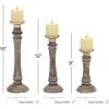 imageDeco 79 Mango Wood Solid Candle Holder Set of 3 9quot 12quot 15quotH BrownBrown