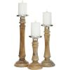 imageDeco 79 Mango Wood Solid Candle Holder Set of 3 9quot 12quot 15quotH BrownBrown