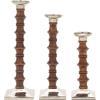 imageDeco 79 Mango Wood Solid Candle Holder Set of 3 9quot 12quot 15quotH BrownWalnut Brown