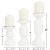 imageDeco 79 Mango Wood Turned Style Pillar Candle Holder Set of 3 10quot 8quot 6quotH WhiteWhite