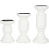 imageDeco 79 Mango Wood Turned Style Pillar Candle Holder Set of 3 10quot 8quot 6quotH WhiteWhite