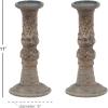 imageDeco 79 Metal Abstract Decorative Candle Holder Mushroom Inspired Candle Stand Set of 2 Candlestick Holder 11quot 14quot H GoldBrown