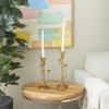 imageDeco 79 Metal Abstract Decorative Candle Holder Mushroom Inspired Candle Stand Set of 2 Candlestick Holder 11quot 14quot H GoldGold