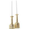 imageDeco 79 Metal Abstract Decorative Candle Holder Mushroom Inspired Candle Stand Set of 2 Candlestick Holder 11quot 14quot H GoldGold
