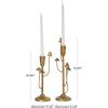 imageDeco 79 Metal Abstract Decorative Candle Holder Mushroom Inspired Candle Stand Set of 2 Candlestick Holder 11quot 14quot H GoldGold