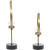 imageDeco 79 Metal Abstract Decorative Candle Holder Mushroom Inspired Candle Stand Set of 2 Candlestick Holder 11quot 14quot H GoldGold