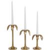 imageDeco 79 Metal Abstract Decorative Candle Holder Mushroom Inspired Candle Stand Set of 2 Candlestick Holder 11quot 14quot H GoldGold