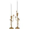 imageDeco 79 Metal Abstract Decorative Candle Holder Mushroom Inspired Candle Stand Set of 2 Candlestick Holder 11quot 14quot H GoldGold
