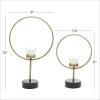 imageDeco 79 Metal Abstract Decorative Candle Holder Mushroom Inspired Candle Stand Set of 2 Candlestick Holder 11quot 14quot H GoldGold