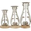 imageDeco 79 Metal Abstract Decorative Candle Holder Mushroom Inspired Candle Stand Set of 2 Candlestick Holder 11quot 14quot H GoldSilver