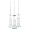 imageDeco 79 Recycled Glass Decorative Candle Holder Candle Stand Set of 3 Candlestick Holder 9quot 9quot 9quot H Clear