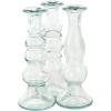 imageDeco 79 Recycled Glass Decorative Candle Holder Candle Stand Set of 3 Candlestick Holder 9quot 9quot 9quot H Clear